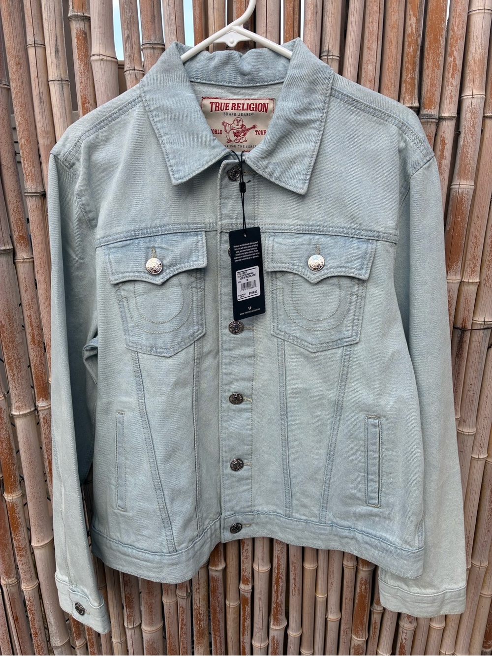 True Religion Men’s Light Wash Denim Jacket - Pale Blue
